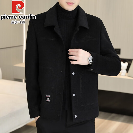 皮尔卡丹（pierre cardin）含羊毛呢外套男士短款双面尼大衣2025春秋新款男装呢子夹克 2308灰色 3XL