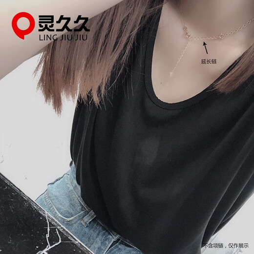 Lingjiujiu S925 Silver Adjustable Chain Necklace Extended Extended Chain Silver Bracelet Extended Chain Clavicle Chain DIY Accessories Cross Chain Gold Length 8CM