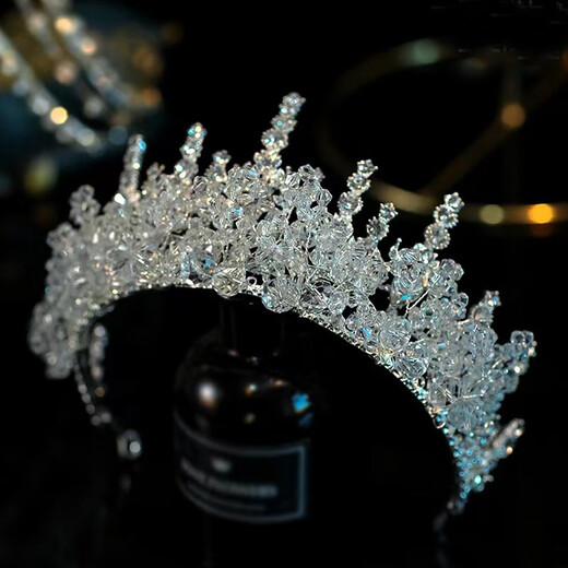 Green Zhe's New Crystal Crown Tiara Braut Haarzubehör Hochzeitskleid Accessoires High-End Crystal Stirnband Hochzeit Schmuck Stirn Anhänger Kron Luxus Version