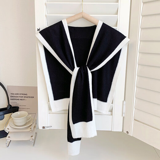 Heng Yasheng Buff para mujeres Color sólido Fragancia pequeña Spring en blanco y negro Spring y Autumn Budited Exterior con bufanda de habitación con aire acondicionado con protección de hombro y cuello Collar falso chal de chal de verdes
