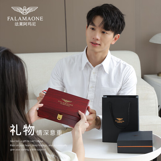 
Falai Armani genuine leather men's wallet long wallet light luxury business clutch birthday gift for boyfriend husband father brother QB206/fashion printing [counter gift box] writing greeting card printing photo contact customer service
