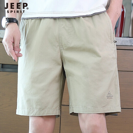 JEEP SPIRIT短裤男夏季工装五分裤潮流休闲裤子宽松大码中裤户外沙滩裤5分裤 9221款军绿色 L