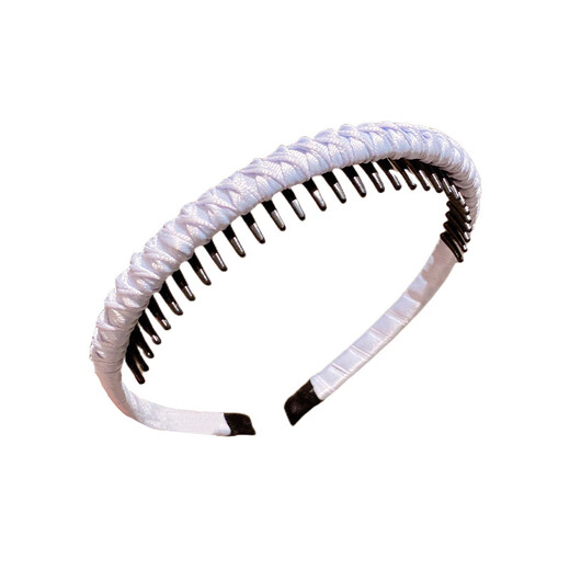 Rongxia broken hair artifact simple toothed anti-slip hair hoop children's fabric plaid headband girls hairpin headdress girls hair accessories 6# black