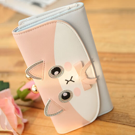Bag girl student wallet female cute Japanese girl heart ins Korean version clutch bag female 2019 new style can hold mobile phone temperament clear blue