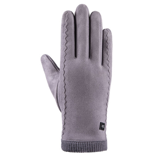 Men's Autumn and Winter Suede Sports Cycling Warm Thickened Velvet Gloves Anti-Slip Driving Takeaway Fishing Gloves Men's Suede Three-Line Black One Size