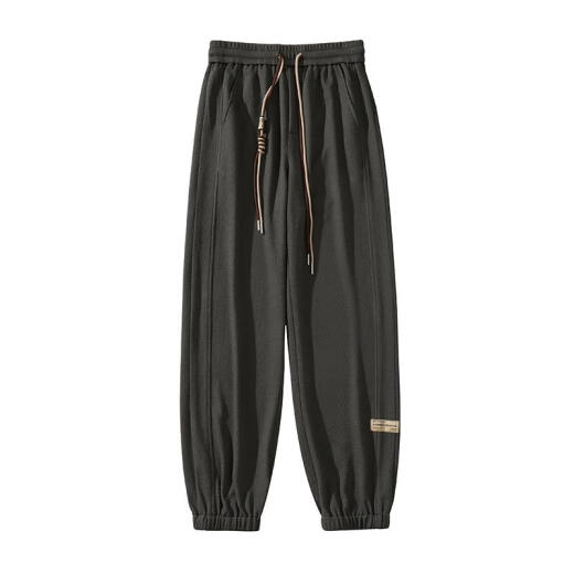 
Wind-lift casual pants for men in winter plus velvet thickened large size loose tie trousers trendy brand versatile pants autumn and winter style men K1049J black plus velvet XL
