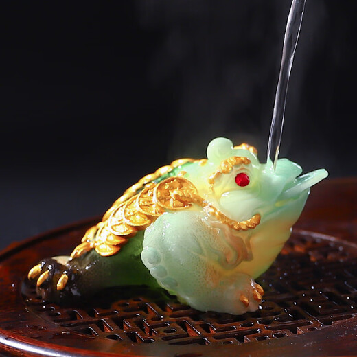 Xing Jie Man Golden Toad Tea Pet Color Changing Boutique Toad Pet Tea Table Decoration Tea Ceremony Tea Set Supplies Accessories Color Changing Glitter Golden Toad