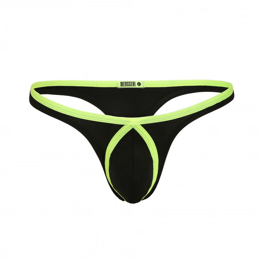 ROSELEX confidential delivery of men's sexy underwear, ice silk, embossed pouch, thong, sexy splicing, fashion, orange M