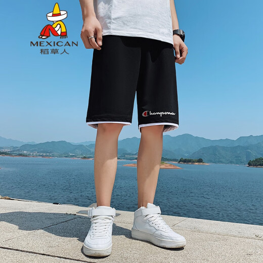 Scarecrow (MEXICAN) shorts for men 2020 summer thin fashion trend large pants five-point pants for young men loose versatile casual sports pants men's black XL