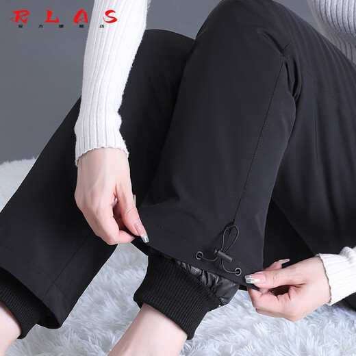 RLAS Minus 40 Degrees 2025 New Down Pants Women's Winter Outerwear Detachable Mom Style Middle-aged Straight Goose Down Pants Black Normal Women's Style Detachable M 100~110 Jin Jin equals 0.5 kg Fill power 850+