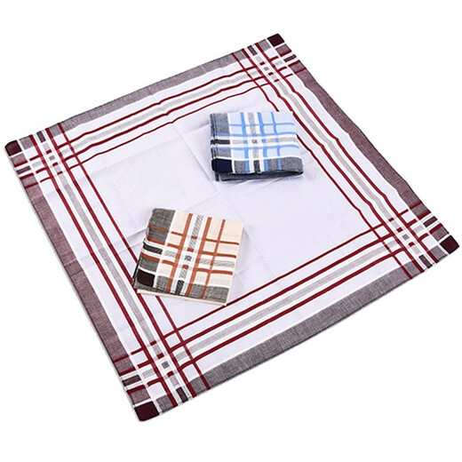 GLO-STORY men's and women's square towel, cotton couple's universal handkerchief, light color classic handkerchief 43cm*43cm WSP014078