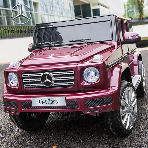 Berejia Benz Kinder-Elektroauto, Allrad-Spielzeug mit Allradantrieb, kann sitzen, Baby- und Kinderschaukel, Fernbedienung, Offroad-Lade-Kinderwagen, Flaggschiff, schwarz + weiche Räder, Allrad-Ledersitz, Schaukel, Bluetooth-Musik, vollständige Konfiguration