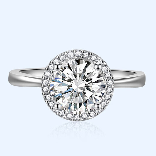 AVHE platinum PT950 diamond ring, cultivated diamonds, 18K gold snowflake square wrapped round bud, twisted arm full of diamonds, wedding gift for Chinese Valentine's Day, 30 points D color diamond + round bud thin ring arm + platinum ring. Ring number can be consulted.