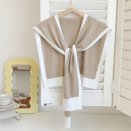 Heng Yasheng Buff para mujeres Color sólido Fragancia pequeña Spring en blanco y negro Spring y Autumn Budited Exterior con bufanda de habitación con aire acondicionado con protección de hombro y cuello Collar falso chal de chal de verdes