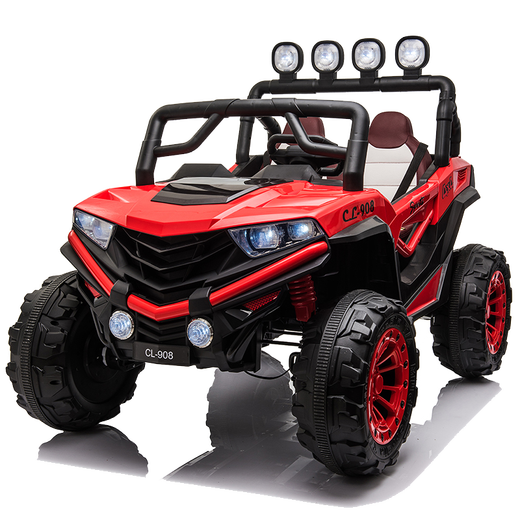 Micai Baby Electric Car Vierräder Doppelauto, Fernbedienung Auto Baby Spielzeugauto können für Männer und Frauen Kinderwagen sitzen, Top Rot: Doppelsitz + großer Batterie + Ledersitz