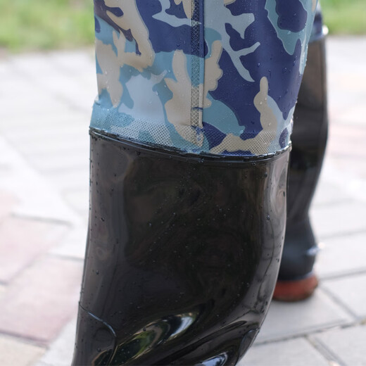 Zailu PVC waders, half-length fish wading pants, thickened camouflage fishing pants, camouflage waist pants 47 47