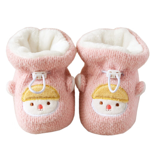 
Ruiyang baby shoes winter baby foot protection shoes newborn cotton shoes plus velvet to prevent falling off 12 months men's shoe cover autumn and winter pink meatballs 10cm inside length Reference 0-5 months