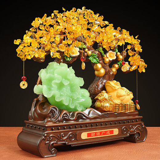 Taihe Jun Adorno de árbol de dinero de porcelana Col de la suerte Sapo dorado Apertura de nueva tienda Daji Gift Company Regalo de inauguración de la oficina Árbol de la fortuna extra grande Sapo dorado Embalaje ordinario 59 * 17 * 56 CM