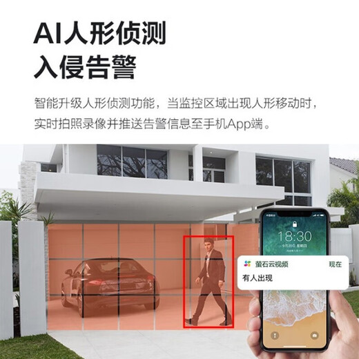 Fluoritkamera H4 Home Wireless WiFi Nachtsicht Hochdefinition Hemisphere Monitor Mobiltelefon Remote Yingshiyun 2,8 mm (5 Millionen Ultra-Definition + Voice Intercom + AI Human-Vehicle-Erkennung) offizieller Standard + 128g-Karte (Freier Upgrade und 256G)