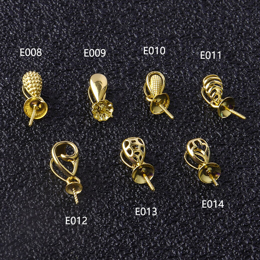 Fat Donglai's same style 18k gold pendant buckle 18K gold pearl empty support thickened heart-shaped drop-shaped custom necklace pendant 18K gold E014