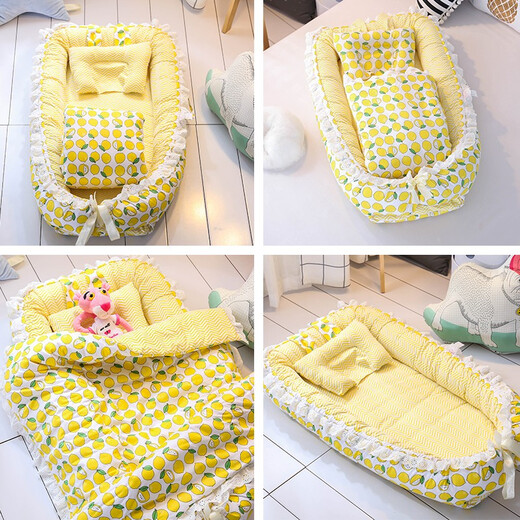 Gudong xiong cuna portátil y móvil 0-3 años cama recién nacida cama media cama uterina cama cama cama cama cama cama orgullosa de dinosaurio [almohada + colcha] extraíble y lavable