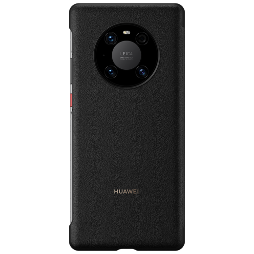 华为原装Mate40pro5g手机壳皮套Mate40 E智能视窗翻盖式保护套全包防摔 华为Mate40 Pro【玄岩黑】配6A超级快充线
