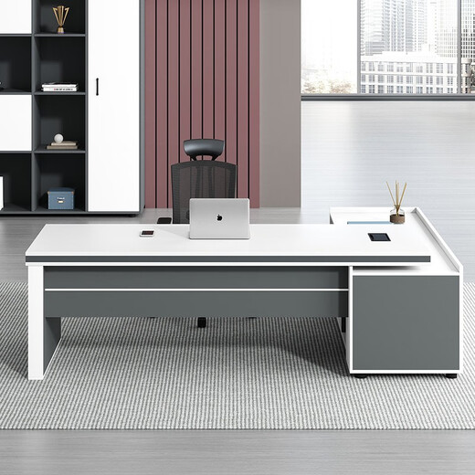 Tiju President Boss Desk Simple Modern Manager Supervisor Desk and Chair Combination Executive Desk Office Furniture Computer Desk and Chair 1.6 Meter Boss Desk + Side Cabinet Right Side Cabinet