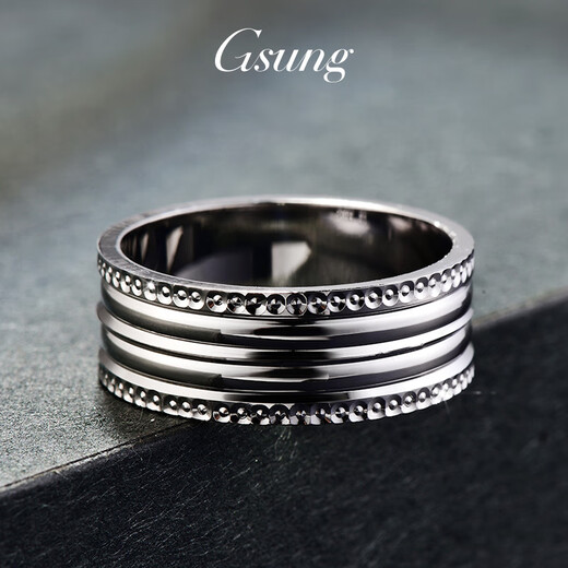 GsunG platinum ring men's PT950 couple ring platinum women's ring new curved platinum ring fashionable and shiny size 19-22 about 11-13 grams wide about 8mm customized
