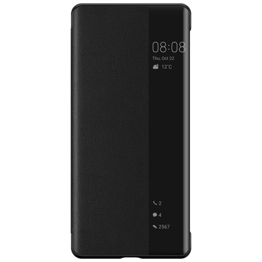 华为原装Mate40pro5g手机壳皮套Mate40 E智能视窗翻盖式保护套全包防摔 华为Mate40 Pro【玄岩黑】配6A超级快充线