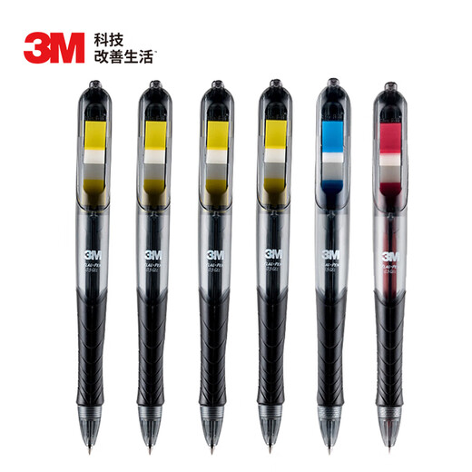 3M 6-paquete de 6 paquetes 0.5 mm Etiqueta indicadora de extracto Pen 695 mix Pen con lápiz rojo/pluma negra/pluma azul