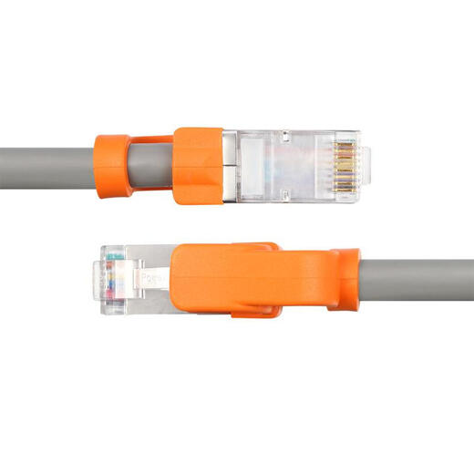 Baoerxingke, over 7 categories, seven gigabit network cable, pure copper computer broadband cable network cable, finished double shielded fiber optic network jumper, engineering grade, light gray, 10 meters