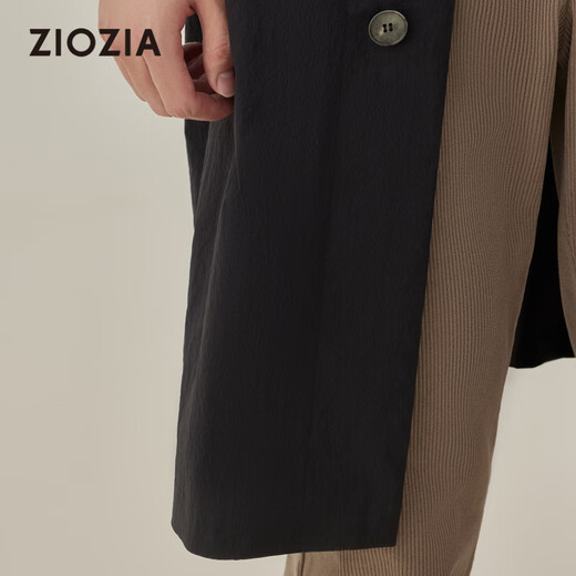 ZIOZIA Korean style men's autumn fashion cotton stretch long Korean style men's windbreaker ZCTC3352 black 100/175/96A