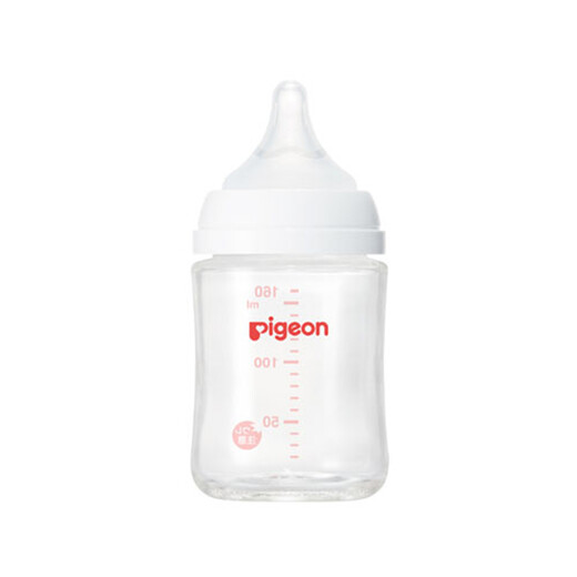 贝亲（Pigeon）婴儿宝宝玻璃奶瓶 防胀气奶瓶 第3代 宽口径自带奶嘴SS号160ml