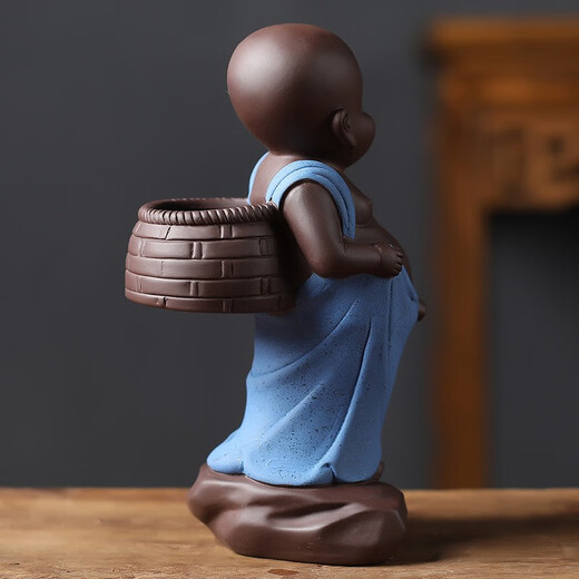 Yuxuan's new Internet celebrity purple clay tea pet attracts wealth, urine boy tea tray accessories, exquisite ornaments, can raise water-squirting little monk tea boy to pee, new product urine boy vibration-Lanyi