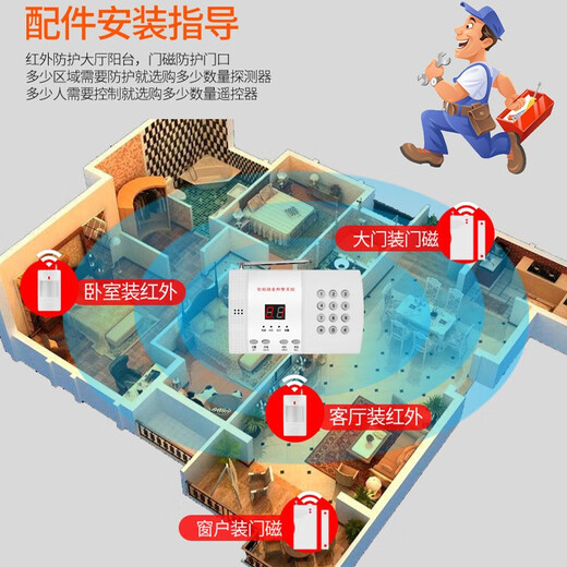 凌防（LFang）AE99家用防盗报警器店铺防盗报警器红外线门磁报警门窗安防系统