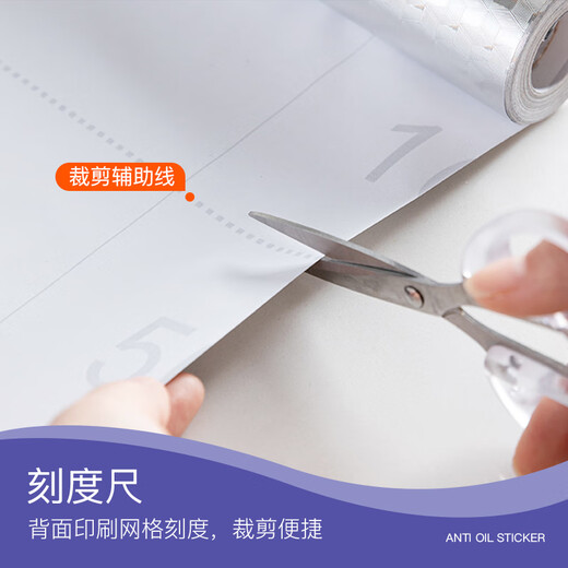 Foojo kitchen wall oil-proof sticker cabinet waterproof and moisture-proof aluminum foil paper self-adhesive high temperature resistant stove top heat insulation protective film