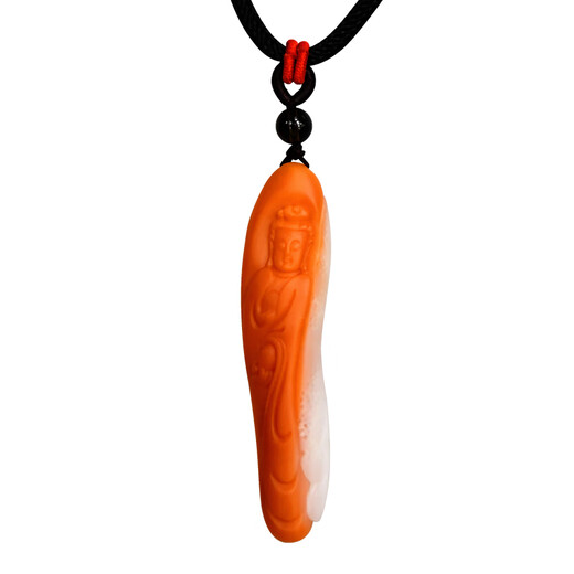 Sadoro Nanyang Star Deep Sea Ancient Jade Blood Chariot Guanyin Pendant Good Luck and Peace Amulet Avalokitesvara 1