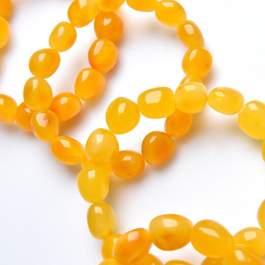 OUCERNY beeswax bracelet for men, natural amber raw stone bracelet for women, full honey chicken fat yellow beeswax single circle hand ornament 15-16g, one item, one certificate, supports re-inspection