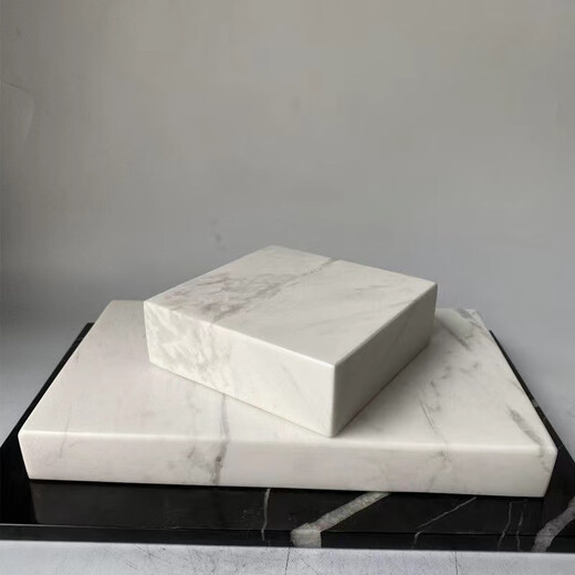 Jazz White Marble Sculpture Base Marble Pad Base Marble Square Stone Base Countertop Natural Jazz White Marble 10*10*2cm