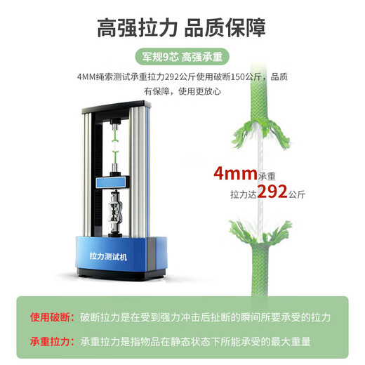 Luokeyan RL112 nine-core parachute rope, multi-functional survival parachute rope, bundled road rope, lost rope, military green-50 meters