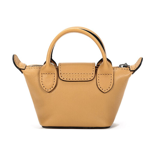 Longchamp para mujeres Le Pliage Cuir Serie Monin Packaging Decoration Decoración Lip Red Package Package Women's Gift Women 10099 757 P15 Color de miel