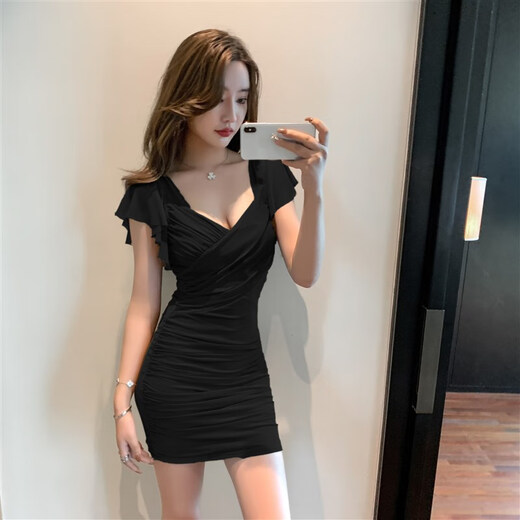 Xushansi Nachtclub sexy Frauenkleidung schlanker Nachtclub sexy Kleid Bad Massage Rock Kleidertechniker Arbeit Kleidung orange l l