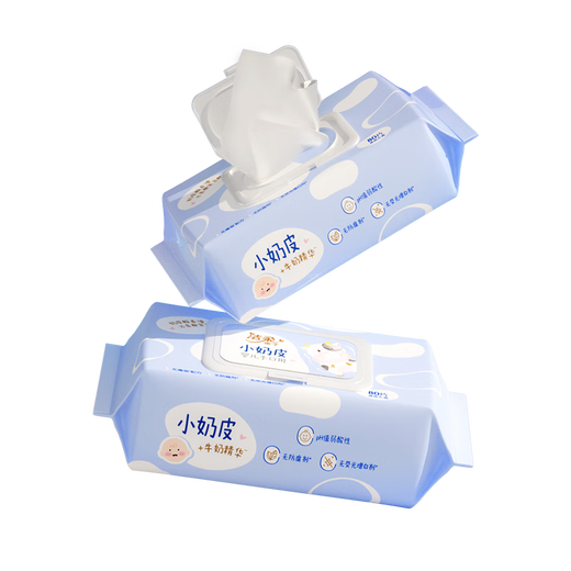 Jierou (C&S) baby wipes, special hand and mouth wipes for babies, skin-friendly small nipple hygienic wipes 80 pieces 80 pieces * 3 pack