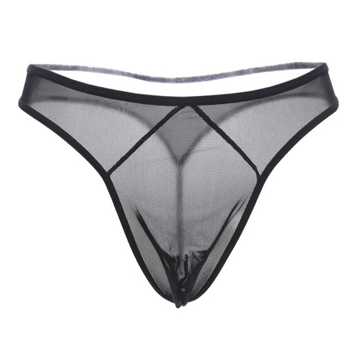 Confidential delivery transparent sexy men's thong mesh low-waist temptation fashion sexy underwear T-pants red