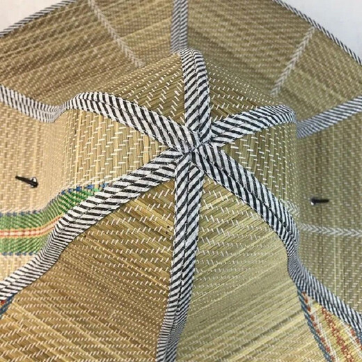 Senluo Mutong Hainan large-brimmed straw hat farmers straw hat foldable men's fishing straw hat breathable business trip construction site straw hat blue edge M (56-58cm)