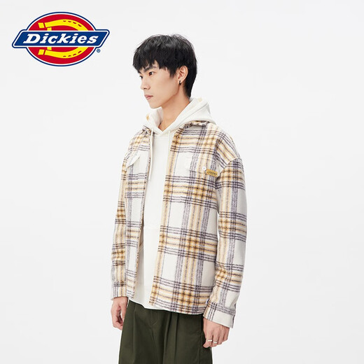 Dickiesdickies Langarmes Hemd Casual Style Dicke gegnerische Langarm-Hemd Lose Top 10971 Cream Checked S