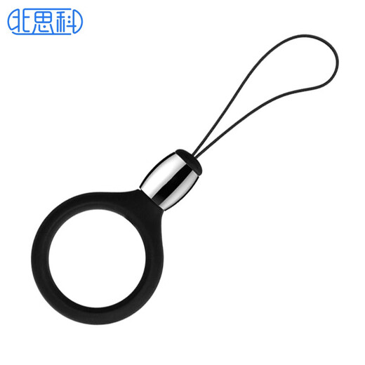 Best Coac 手机指环扣挂绳 钱包U盘钥匙相机挂饰 适用苹果iPhone12华为p60手机壳硅胶软款挂绳 黑色单只
