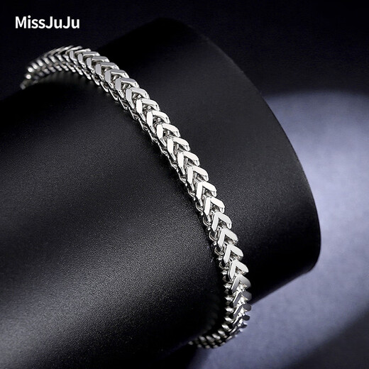 Miss JuJu pt950 platinum bracelet for men, platinum keel bracelet, domineering herringbone bracelet, recommended wearing length = clean hand circumference + 1.5~2.0cm