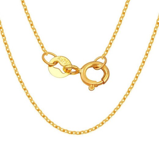Guanpu Pavilion Fat Donglai's same style 18k gold necklace thin women's Au750 color gold clavicle chain rose O-shaped chain style 18K gold necklace 0.8g x 50cm