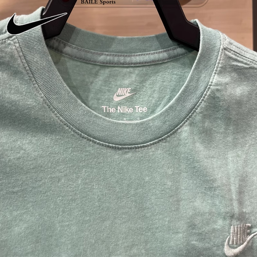 Nike (Nike) мужская одежда с короткими рукавами 24 Новые стили старого вязаного хлопкового вязаного хлопчатобумажного галстука, вталкивающаяся белая спортивная одежда, мужская футболка с половиной рукава FD1283-309 175/92A/L